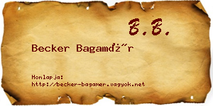 Becker Bagamér névjegykártya